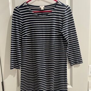 J. Crew Classic Striped Long Sleeve Dress